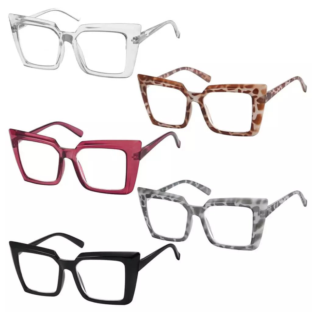 5 Pack Oversized Reading Glasses Chic Readers R2141eyekeeper.com