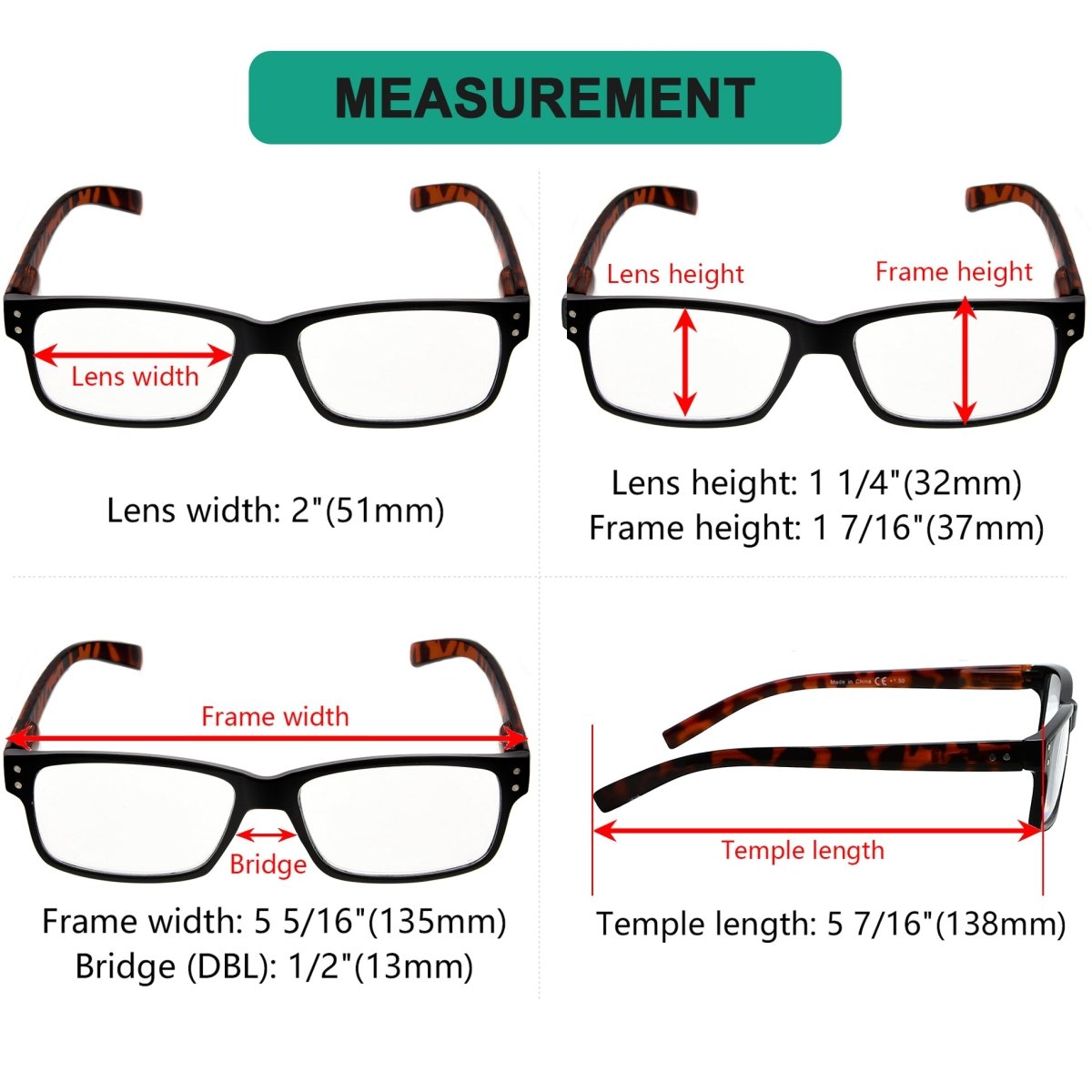 5 Pack Reading Glasses Retro Readers Men Women R032 - Aeyekeeper.com