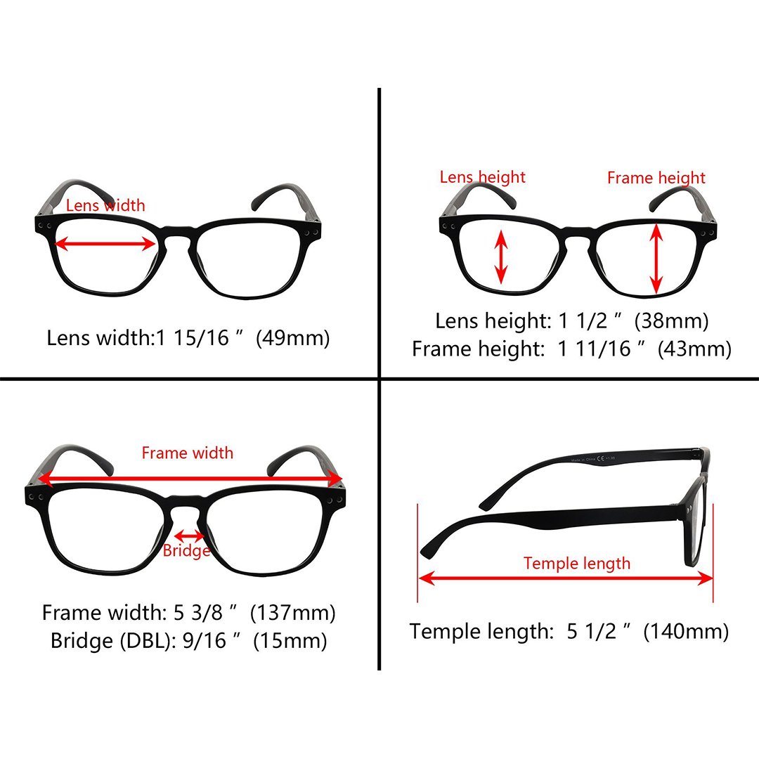 5 Pack Stylish Fashionable Oval Reading Glasses R079eyekeeper.com