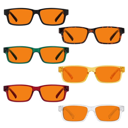 6 Pack 100% Blue Blocking Glasses Orange Lens Metalless Screwless NR032 - B98eyekeeper.com