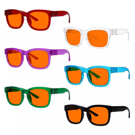 6 Pack 100% Blue Blocking Nighttime Square Glasses Metalless Screwless Fashion Eyewear R033 - B98eyekeeper.com