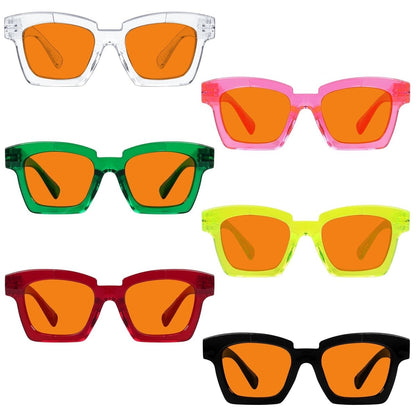 6 Pack 100% Blue Light Blocking Orange Glasses Metalless Screwless NR2019 - B98eyekeeper.com