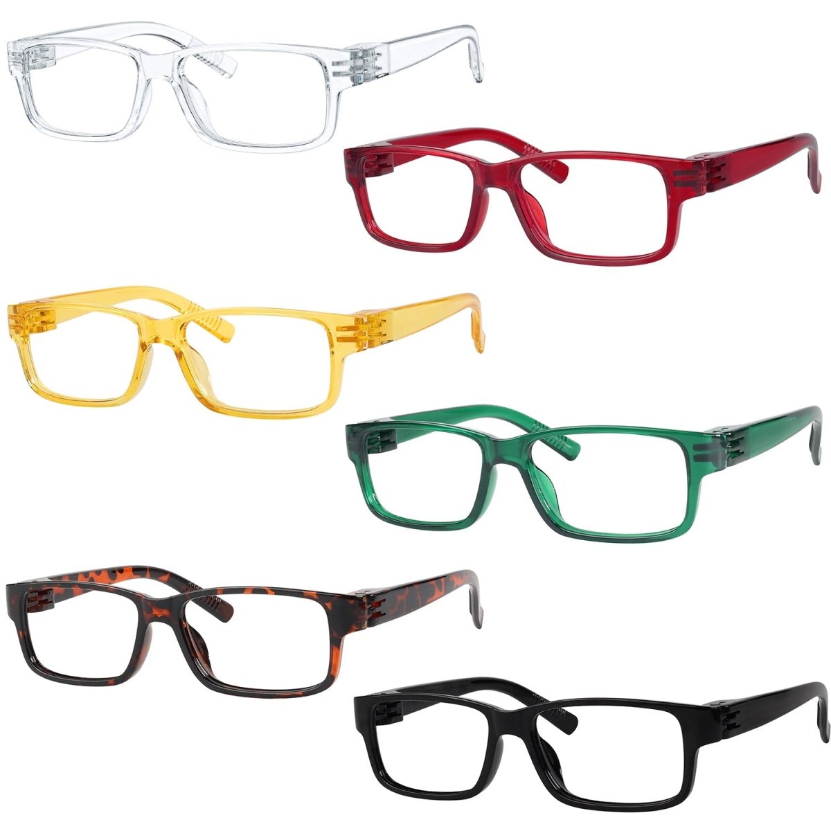 6 Pack 30% Blue Light Blocking Designer Metalless Screwless Glasses NR032 - B15eyekeeper.com