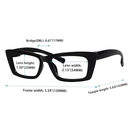 Cat-eye 30% Blue Light Blocking Metalless Screwless Eyeglasses R2501-B15