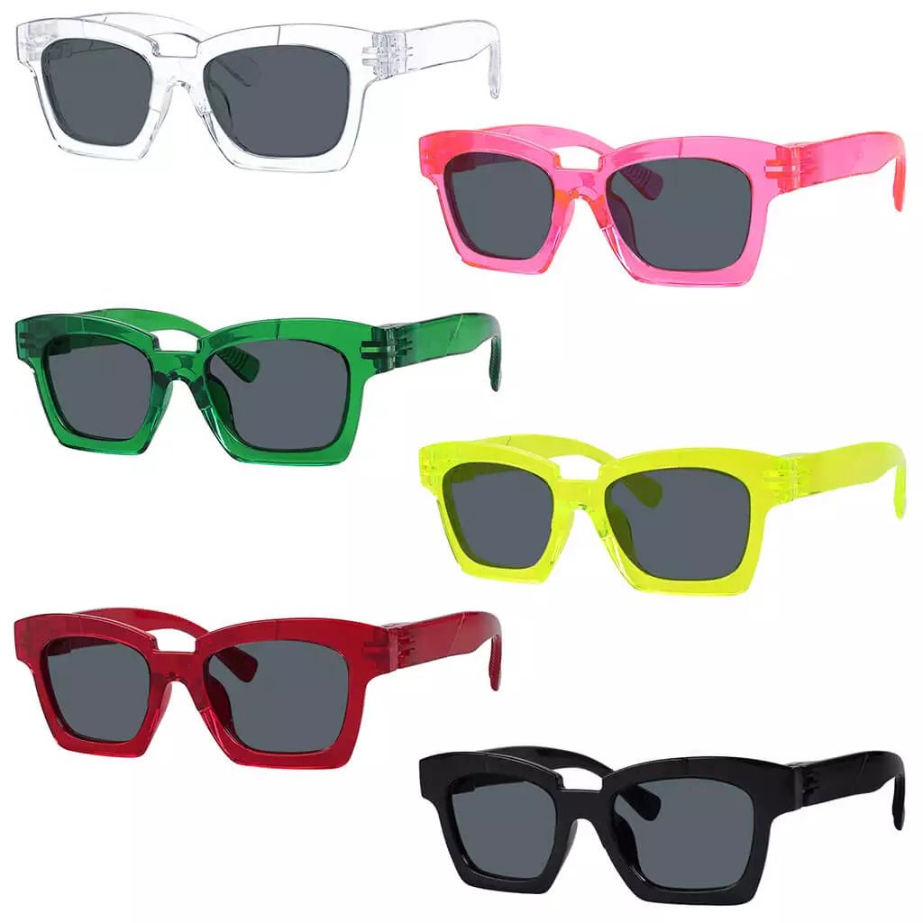 6 Pack Funky Polarized Sunglasses Metalless Screwless Spring Hinge NR2019PLeyekeeper.com