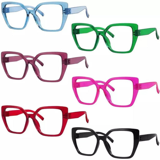 6 Pack Metalless Screwless Oversized Reading Glasses R2314eyekeeper.com