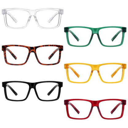 6 Pack Metalless Screwless Oversized Reading Glasses Thick Spring Hinge NR2508eyekeeper.com