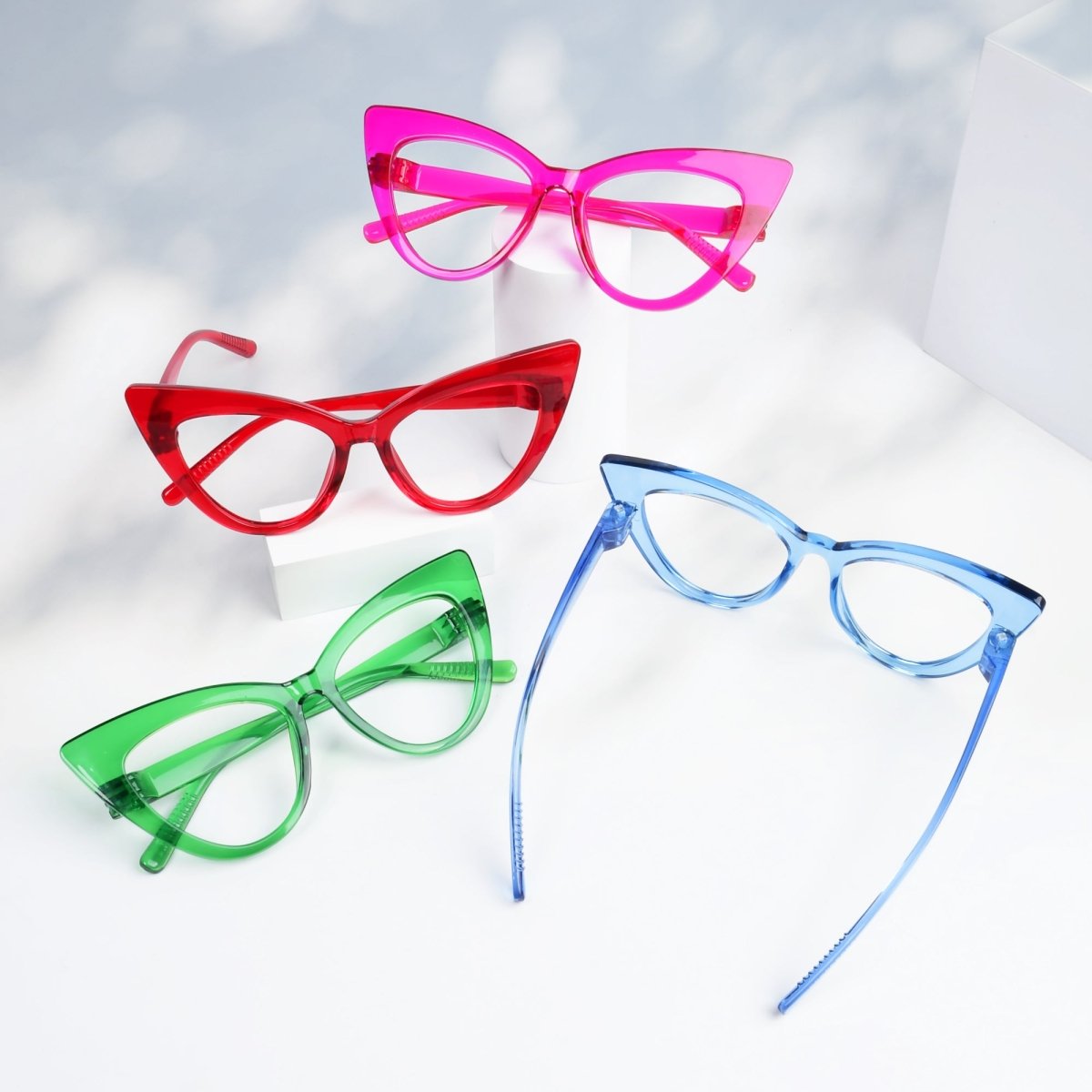 6 Pack Oversized Cat-eye Metalless Screwless Reading Glasses R2318eyekeeper.com