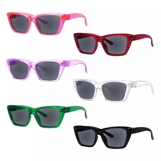 6 Pack Polarized Cat - eye Sunglasses Metalless Screwless Spring Hinge R2514PLeyekeeper.com