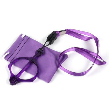 Handhold Magnifier Folding Reading Glasses Metalless Screwless Readers with Neck Strap NR153