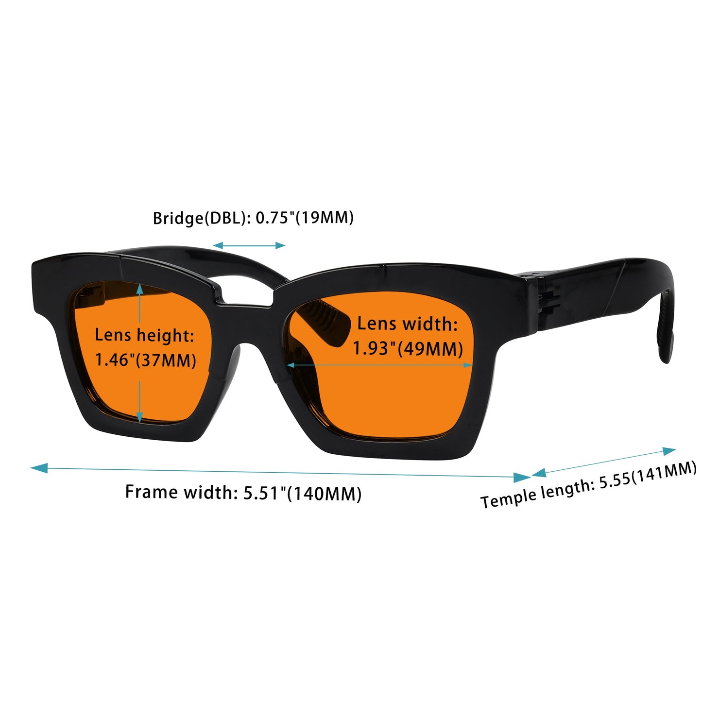 6 paquets de lunettes orange 100 % anti-lumière bleue sans vis NR2019-B98