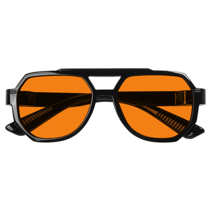 Les lunettes pilote métalliques orange bloquant 100 % la lumière bleue modèle NR2309-B98.