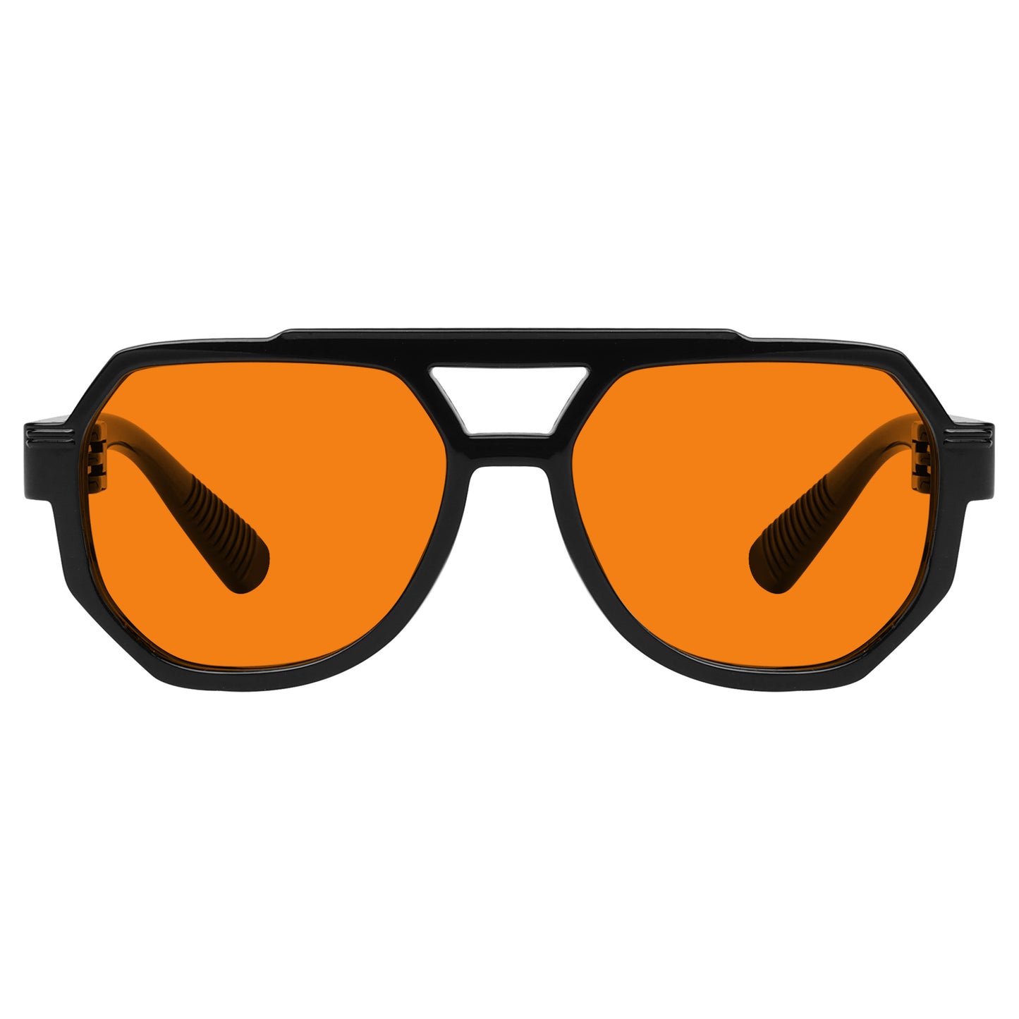 Les lunettes pilote métalliques orange bloquant 100 % la lumière bleue modèle NR2309-B98.