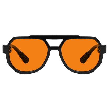 Les lunettes pilote métalliques orange bloquant 100 % la lumière bleue modèle NR2309-B98.