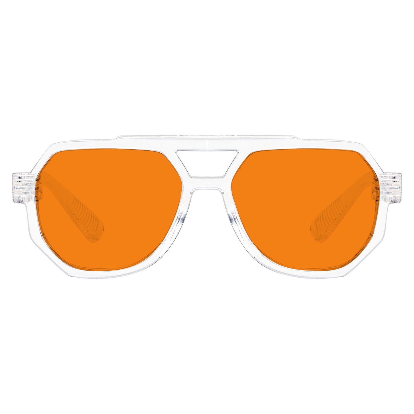 Les lunettes pilote métalliques orange bloquant 100 % la lumière bleue modèle NR2309-B98.