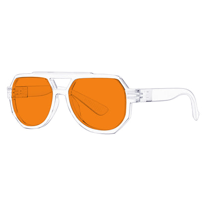 Les lunettes pilote métalliques orange bloquant 100 % la lumière bleue modèle NR2309-B98.