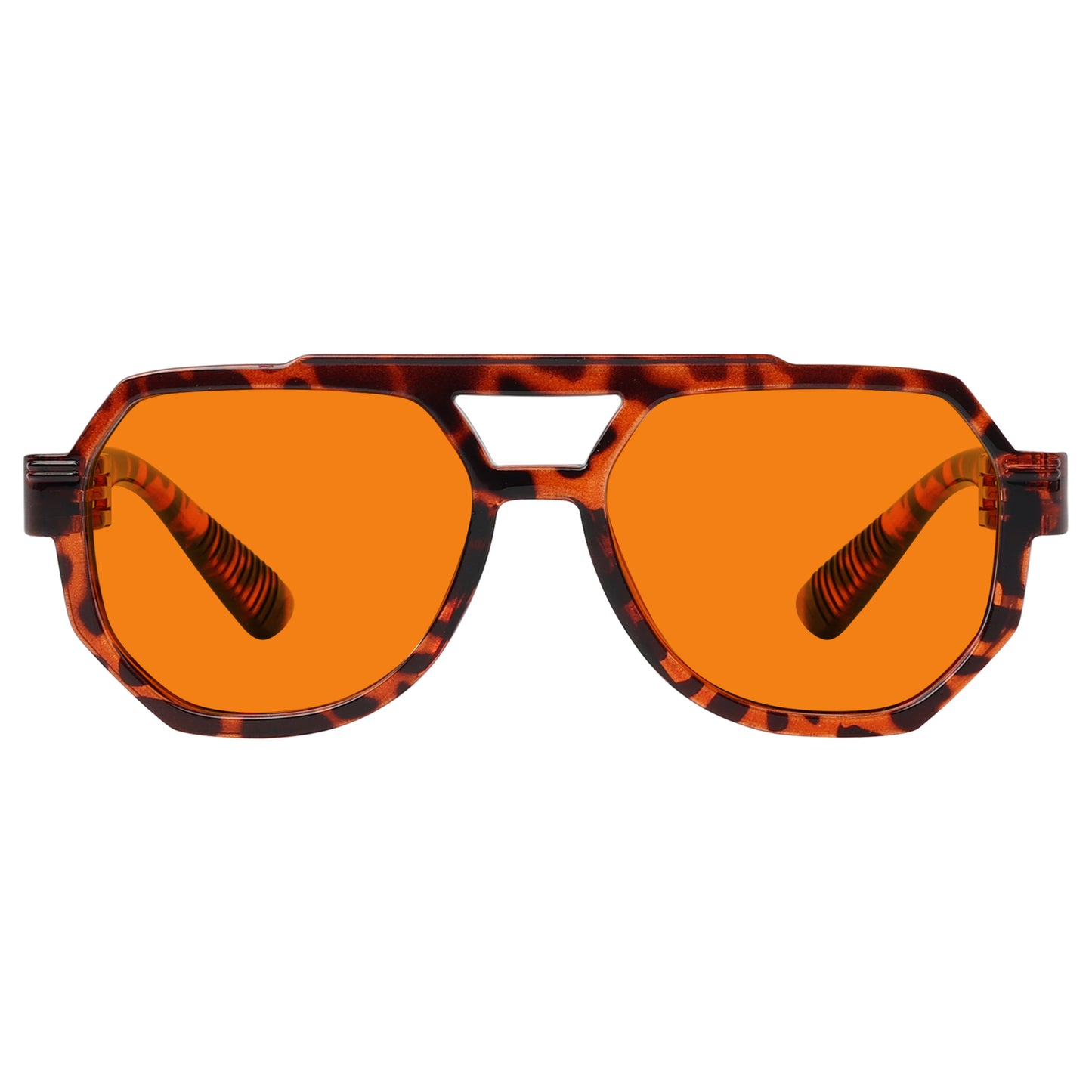 Les lunettes pilote métalliques orange bloquant 100 % la lumière bleue modèle NR2309-B98.