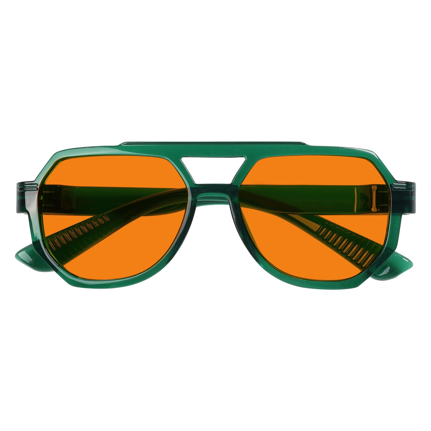 Les lunettes pilote métalliques orange bloquant 100 % la lumière bleue modèle NR2309-B98.