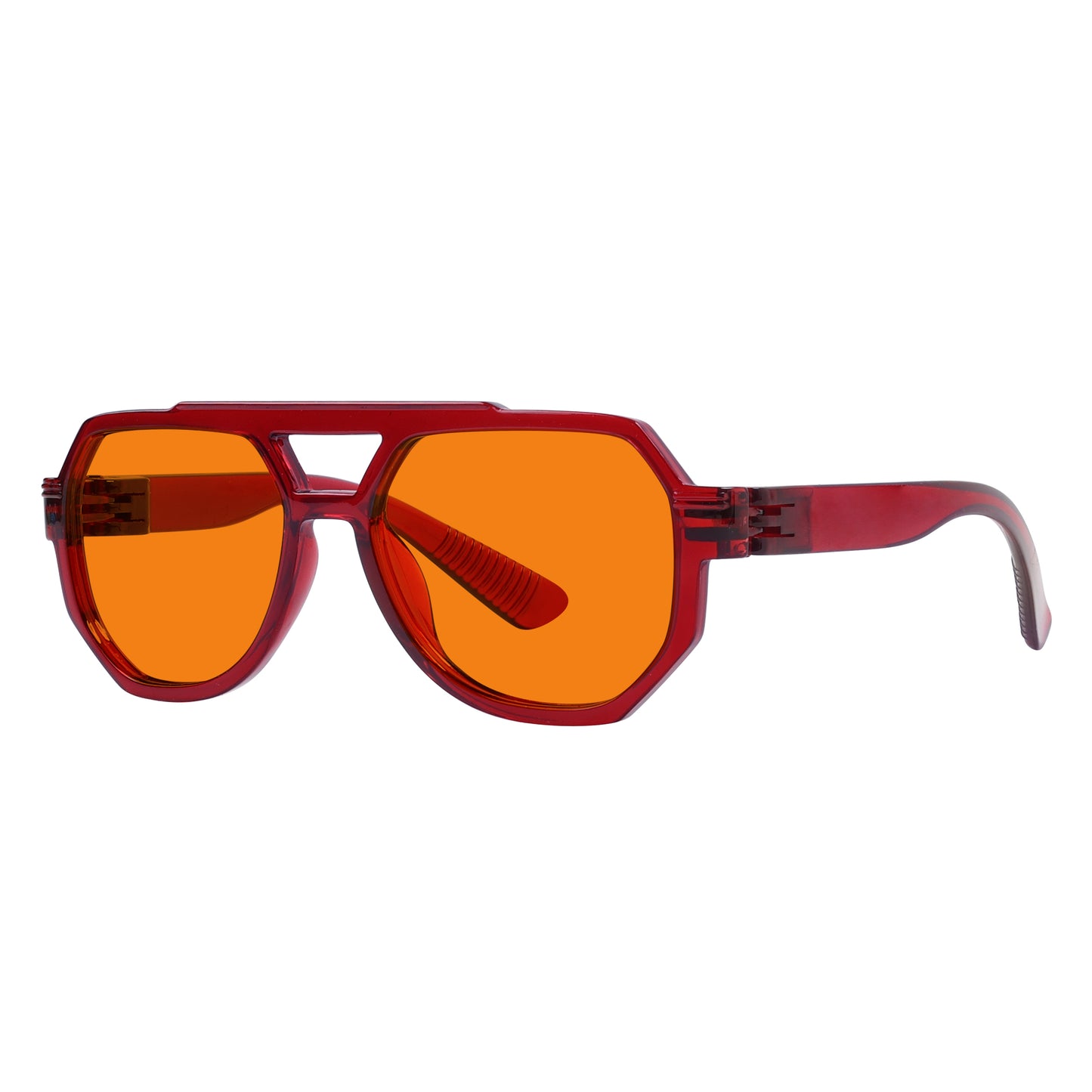 Les lunettes pilote métalliques orange bloquant 100 % la lumière bleue modèle NR2309-B98.