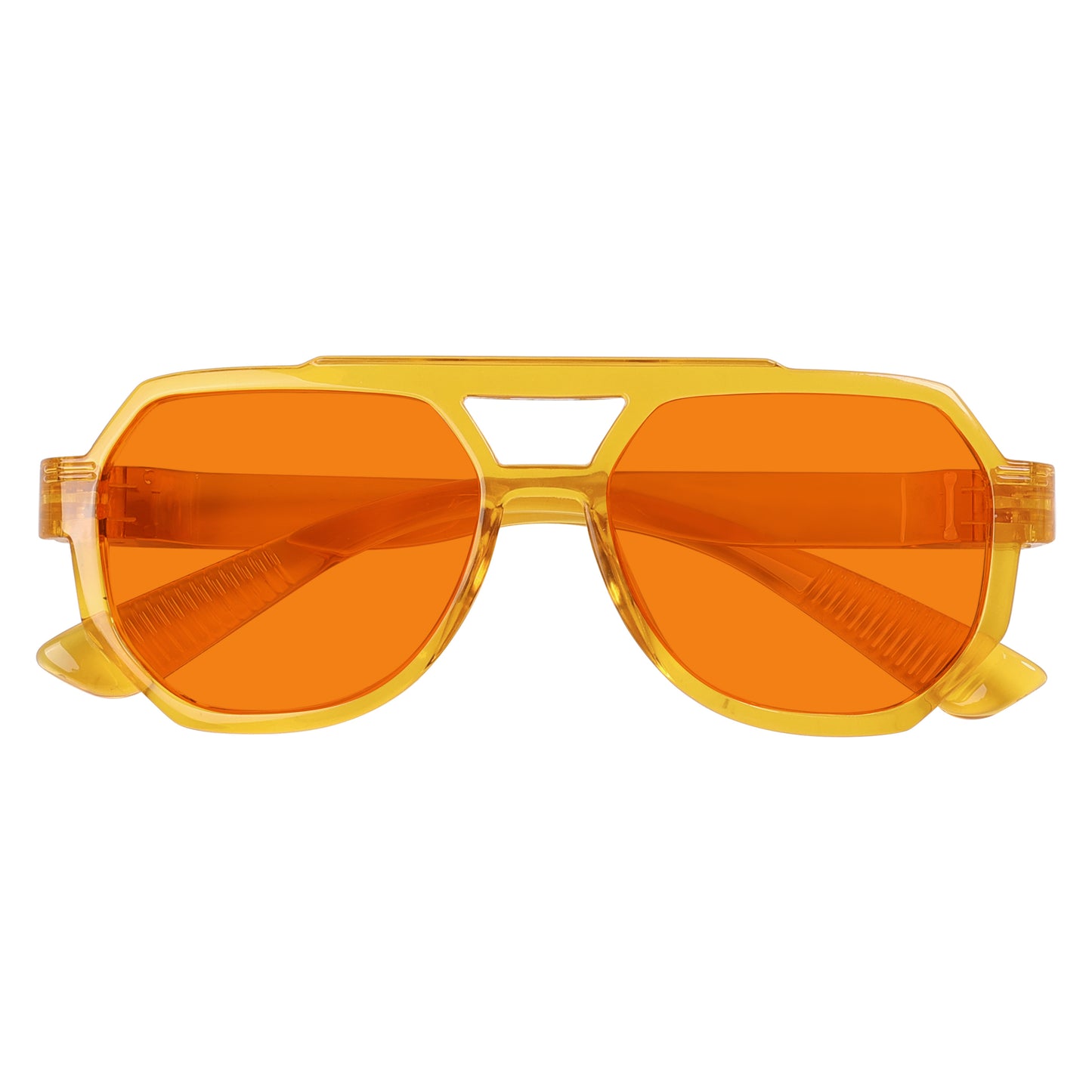 Les lunettes pilote métalliques orange bloquant 100 % la lumière bleue modèle NR2309-B98.