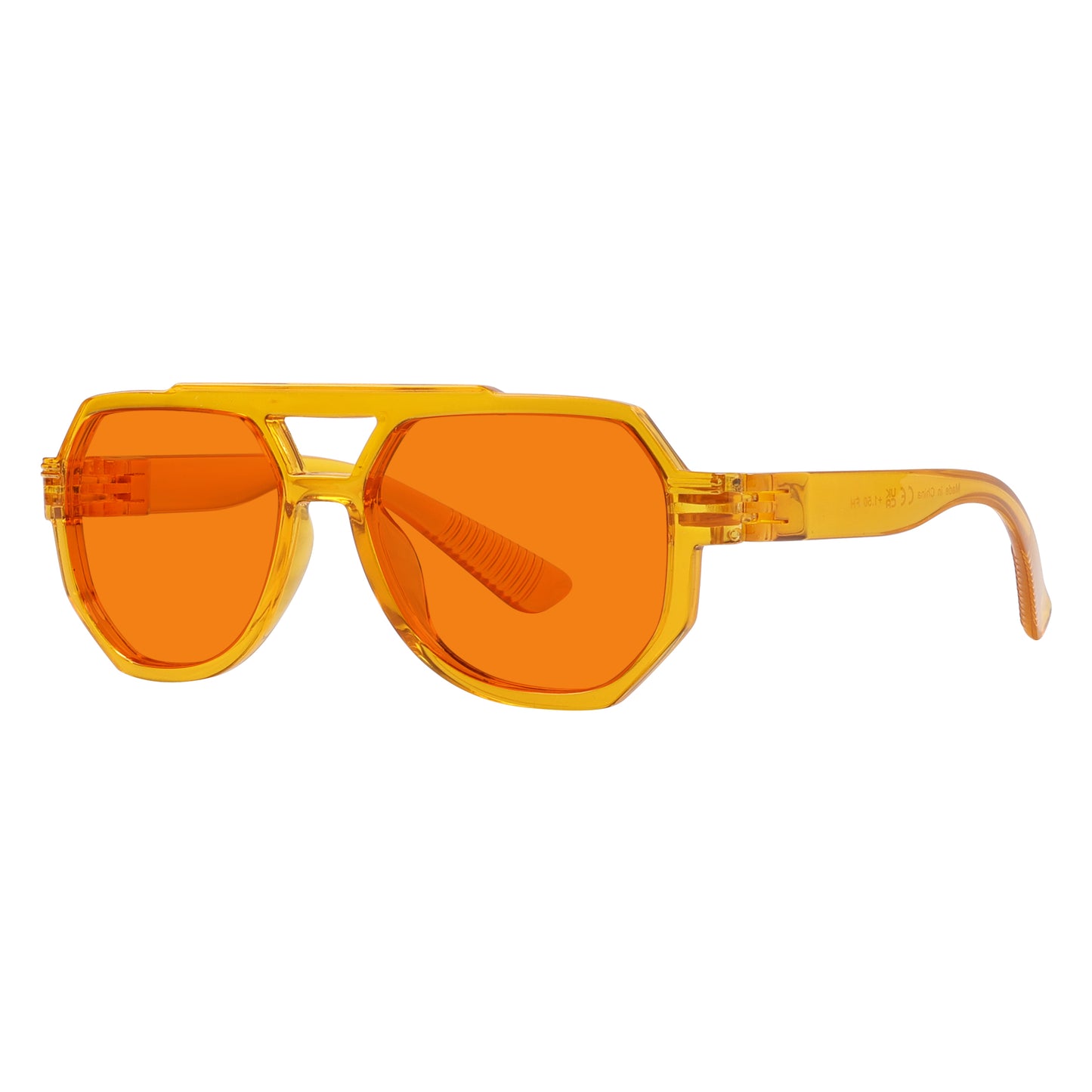 Les lunettes pilote métalliques orange bloquant 100 % la lumière bleue modèle NR2309-B98.