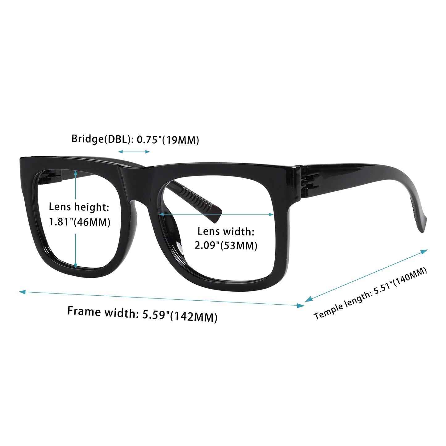 Paquet de 6 lunettes de lecture surdimensionnées sans vis et sans métal NR2316