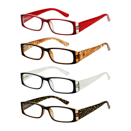 Lot de 4 lunettes de lecture à branches à motif marbré R006-C6-C9