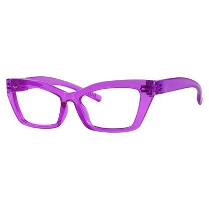 Oeil de chat 30% Blocage de la lumière bleue Lunettes sans vis en métal R2516-B15