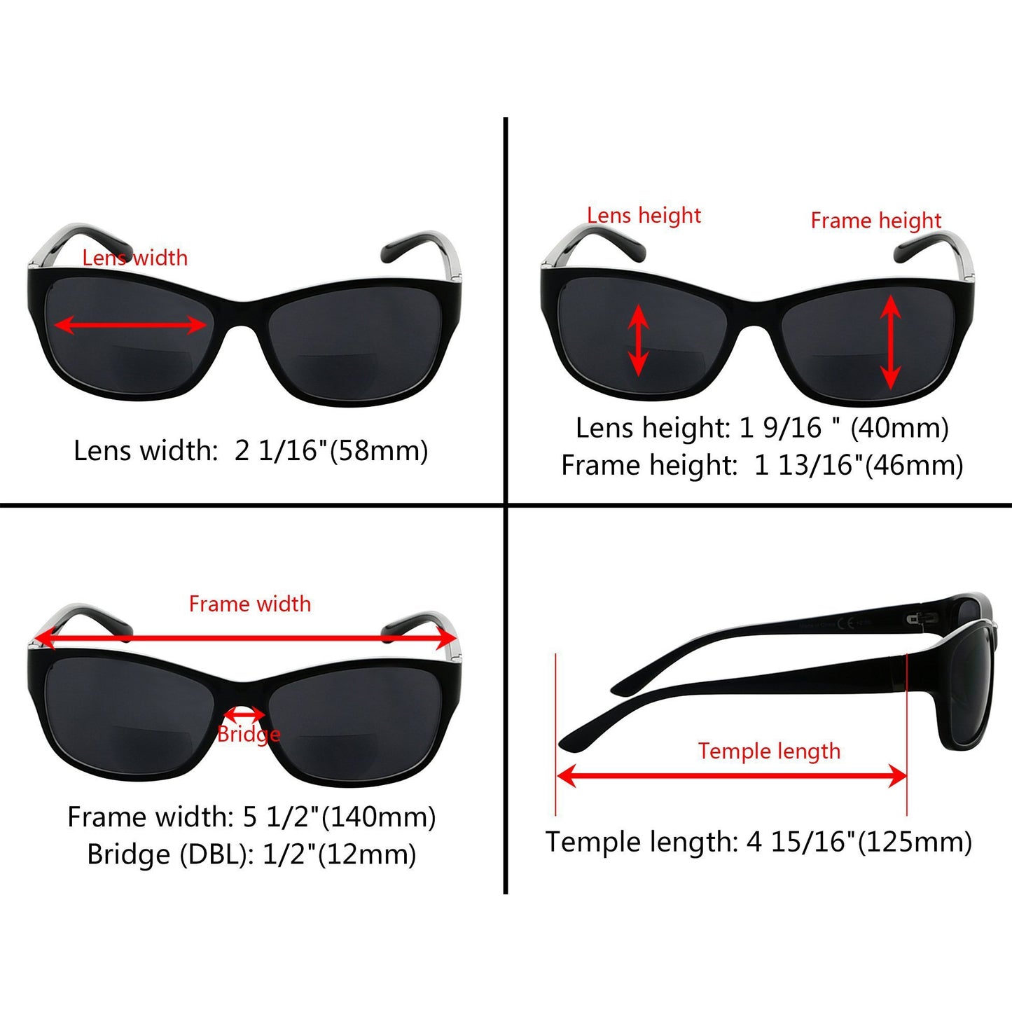 Lunettes de lecture bifocales classiques pour l'extérieur Loupes de lecture Sunshine SG821