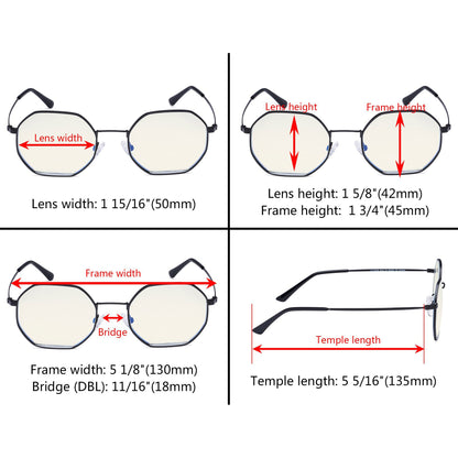 Lunettes de vue à filtre de lumière bleue Polygon Design LX19026-BB40