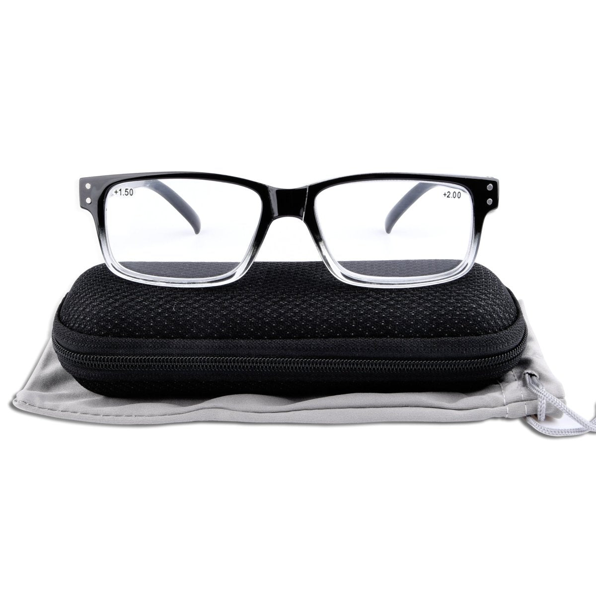 (Must Buy Both Eye) Reading Glasses with Different Strength for Each Eye PR032 Black Cleareyekeeper.com