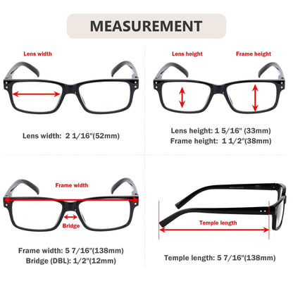 (Must Buy Both Eye) Reading Glasses with Different Strength for Each Eye PR032 Black Cleareyekeeper.com