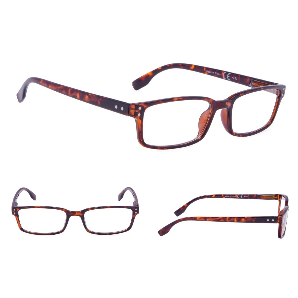 READING GLASSES 3 Pack Stylish Rectangle Readers 3 - R097eyekeeper.com