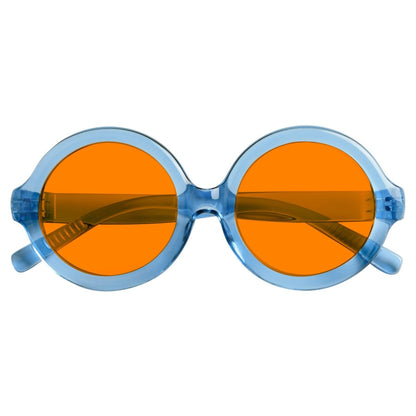 Round 100% Blue Light Blocking Orange Glasses Metalless Screwless R2313 - B98eyekeeper.com