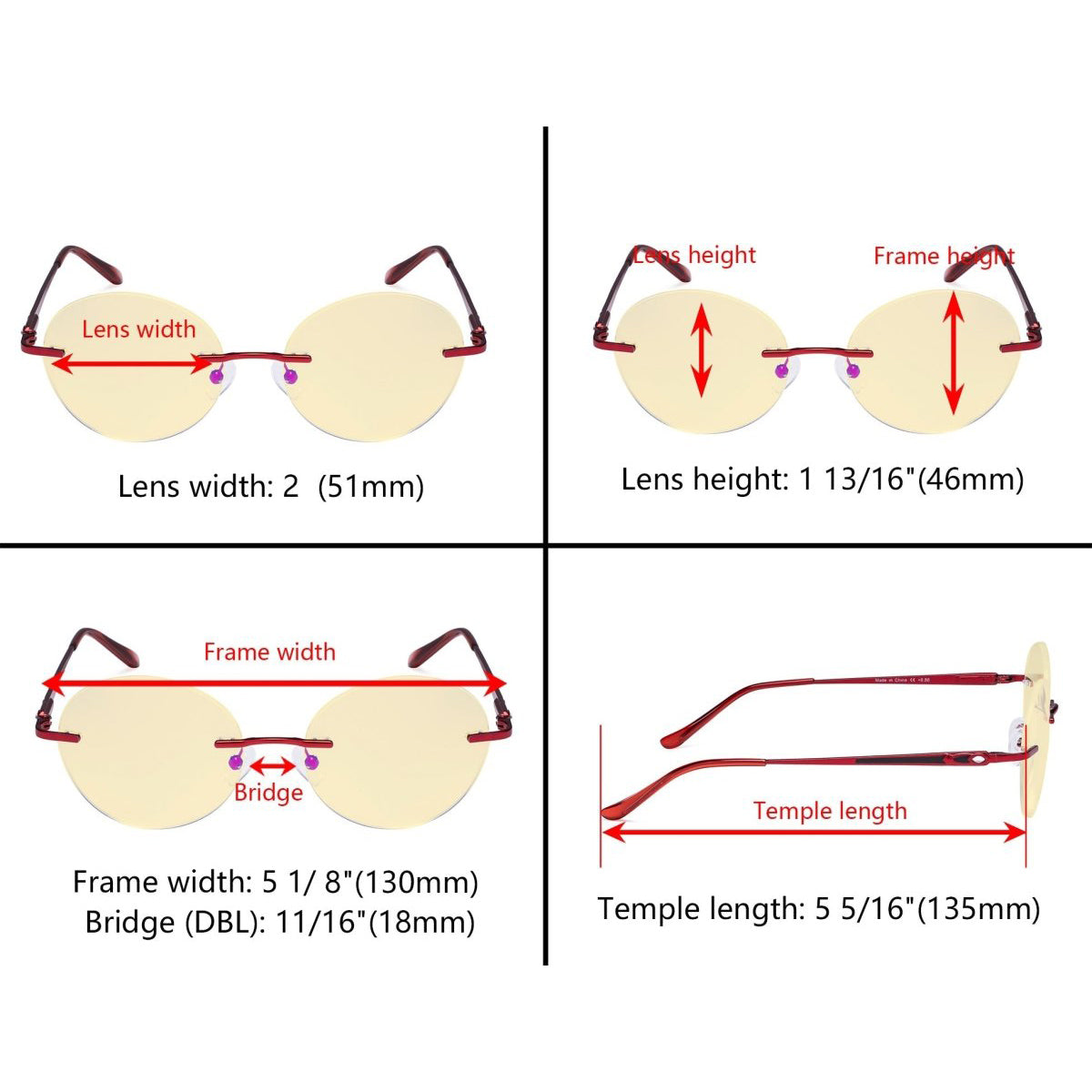 Lunettes de lecture rondes anti-lumière bleue TMWK9910A