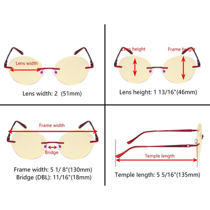 Lunettes de lecture rondes anti-lumière bleue TMWK9910A