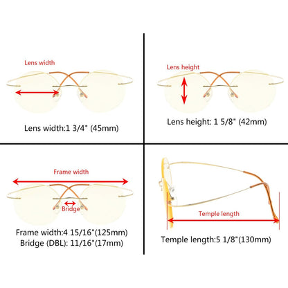 Titanium Rimless Round Reading Glasses Circle Readers R15026eyekeeper.com