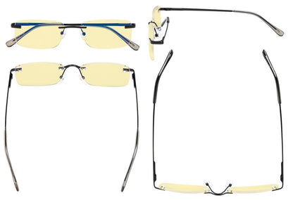 3 Pack Rimless Blue Light Blocking Readers Women Men TMCG1612eyekeeper.com