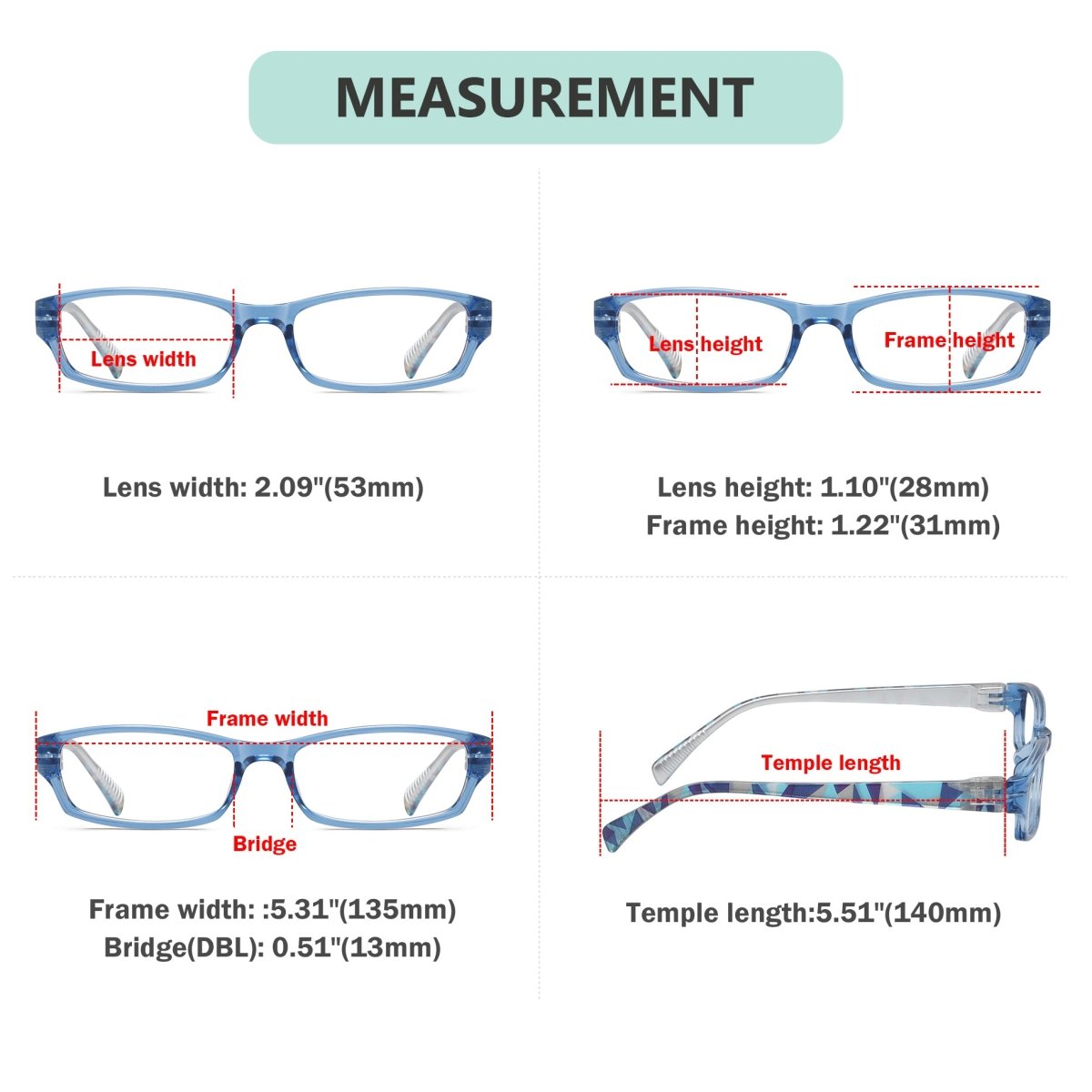 5 Pack Metalless Reading Glasses Screwless Readers