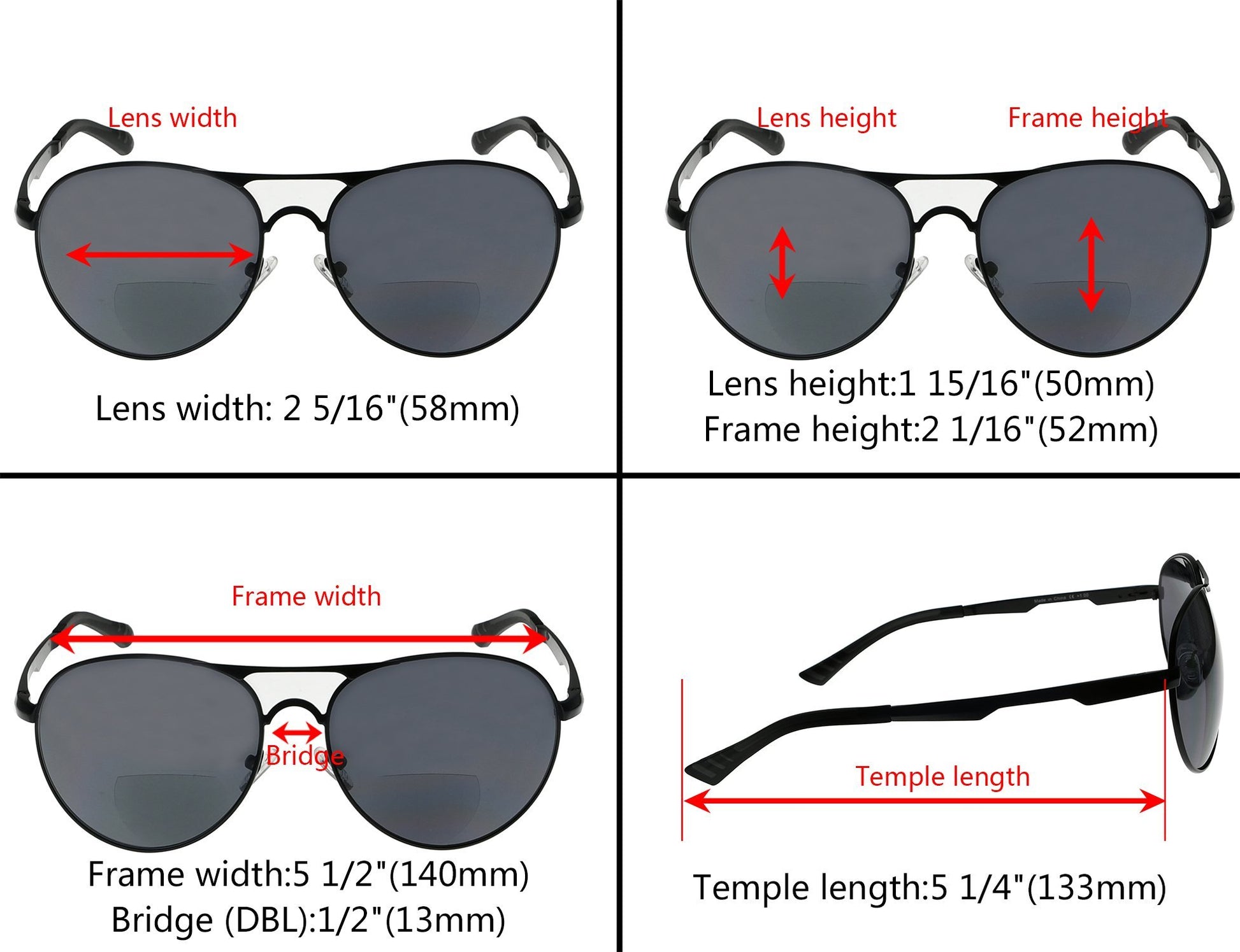 Bifocal Sunglasses Dimension