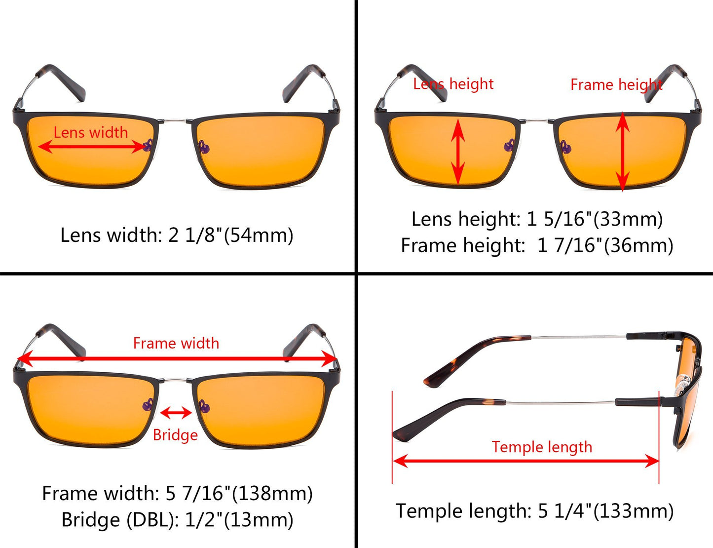 Blue Light Blocking Reading Glasses Dimension