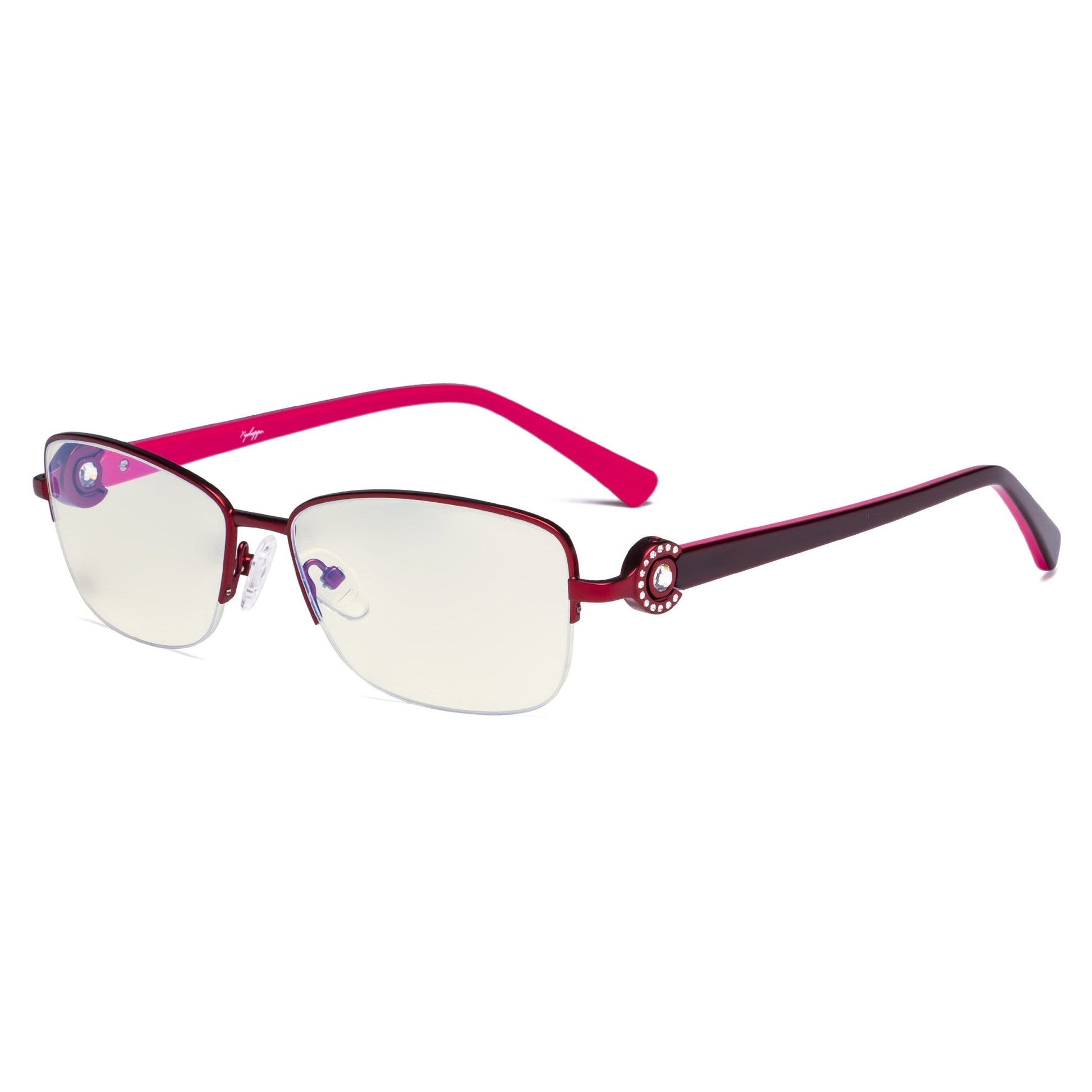 Blue Light Filter Eyeglasses Red LX19008-BB40