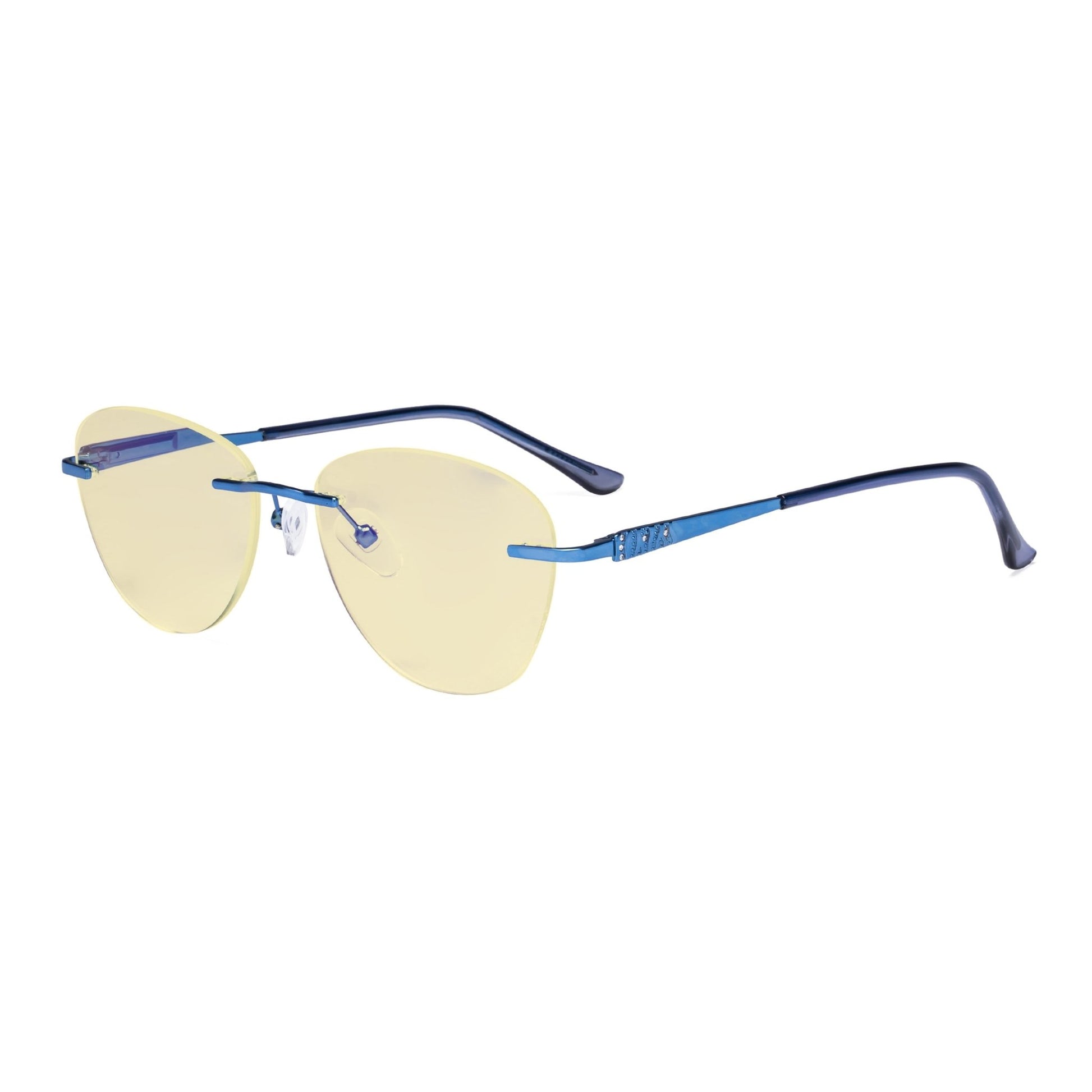 Rimless Blue Light Blocking Reading Glasses Blue TMWK9901A