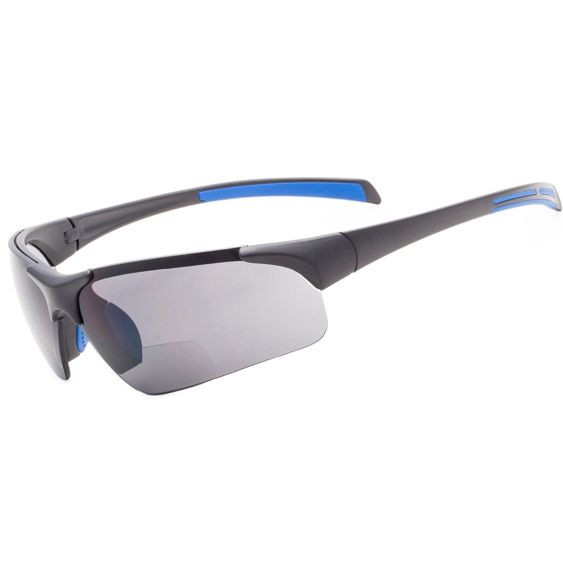 Half-rim Bifocal Sunglasses Matte Black Blue TH6186